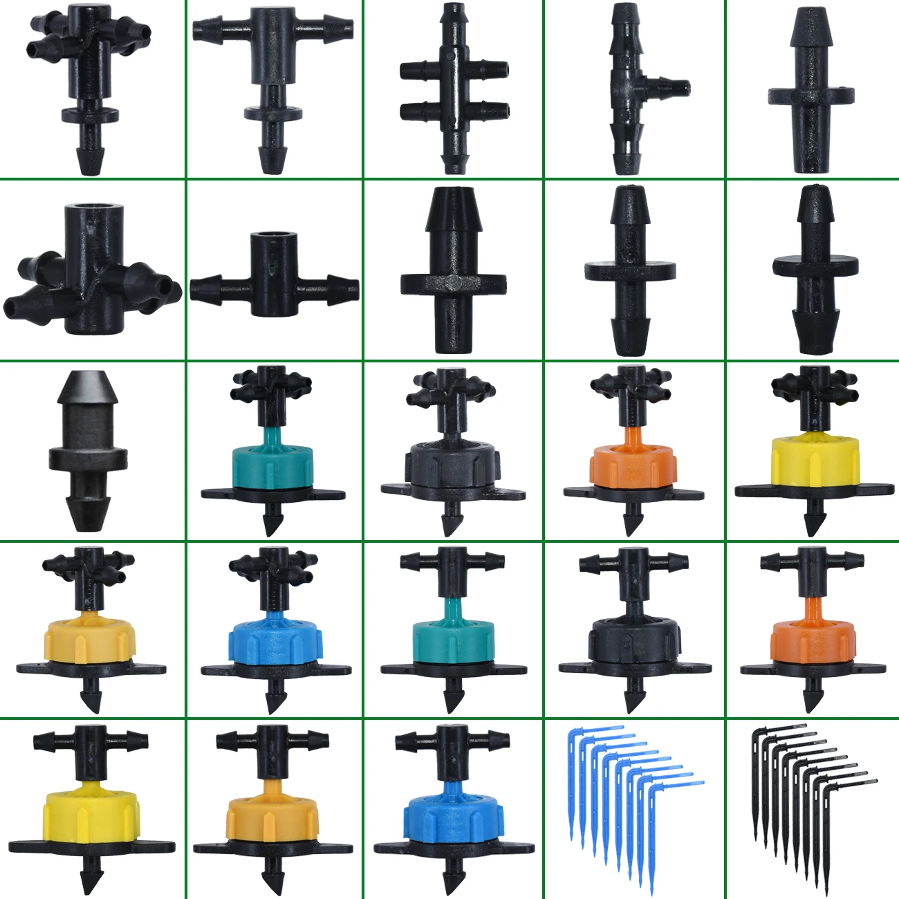 KESLA Garden Drip Irrigation Sprinkler 1/8" 4-Way Water Pipe Connector 4/7mm To 3/5mm Hose Bend Arrow Emitter Watering Dripper