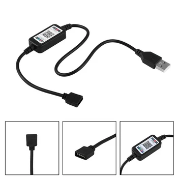

Hot Mini Wireless 5-24V Smart Phone Control RGB LED Strip Light Controller USB Cable Bluetooth 4.0