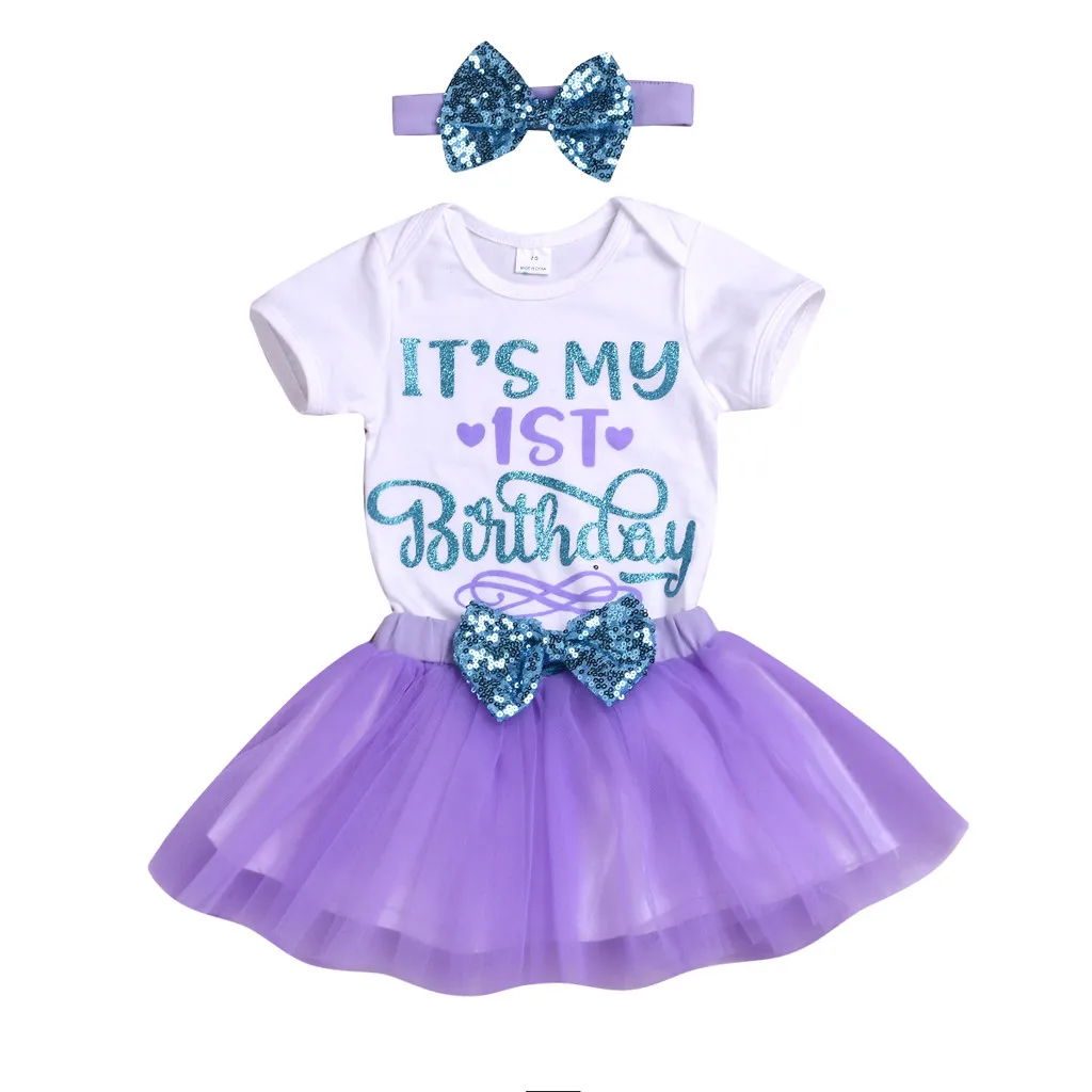 It's My 1st 2nd Birthday Baby Girl Outfits Dress For Party Infant Tutu Suits Toddler Girls Clothes Newborn Sets | Мать и ребенок