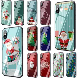 EWAU merry Christmas 2019 чехол из закаленного стекла для телефона для iphone 5 5s SE 6 6s 7 8 plus X XR XS 11 pro Max