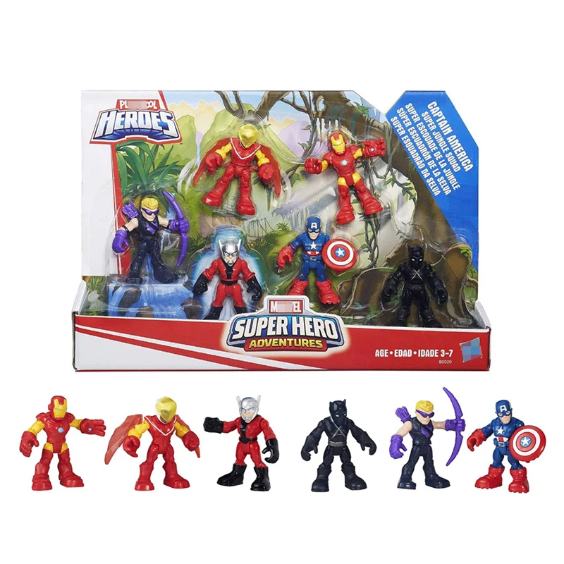Super Hero with box Marvel фигурка Marvel игрушки Человек-паук Железный человек танос капитан Марвел Тор Капитан Америка фигурка Marvel модель игрушки без коробки - Цвет: Super Hero with box