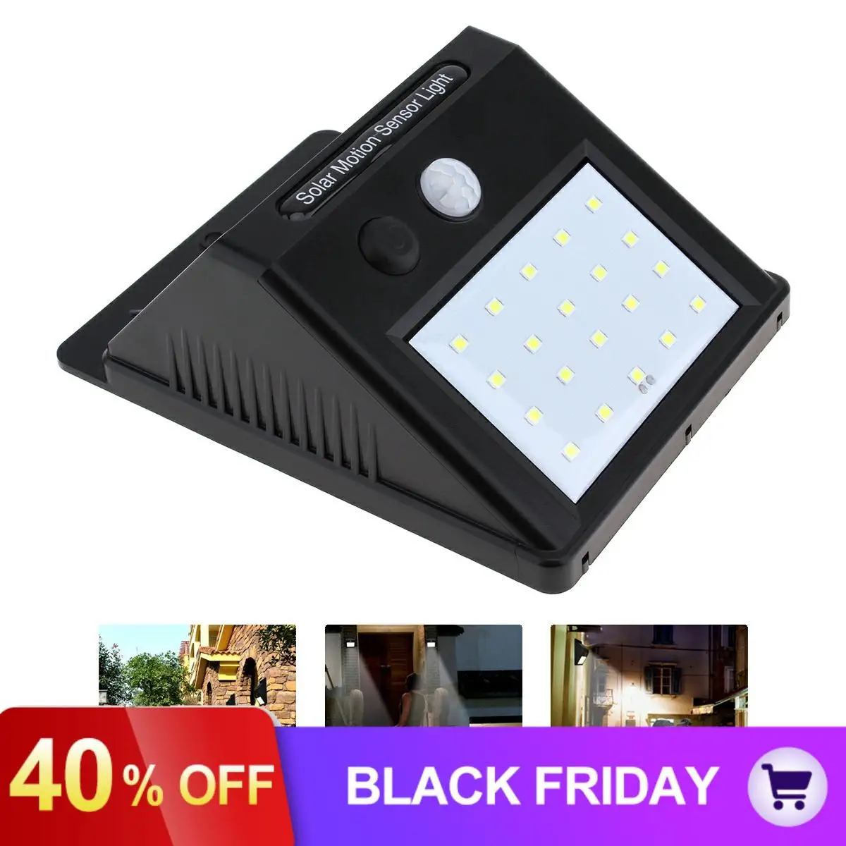 

20 LED Solar Power PIR Motion Sensor Wall Light Outdoor Waterproof Garden Lamp