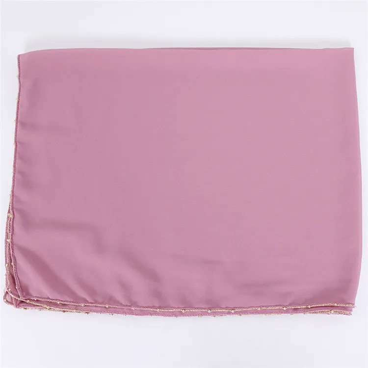 Wholesale Muslim Women Hijab Scarf Shiny Crystal side Girls scarves Solid Chiffon Shawl for lady