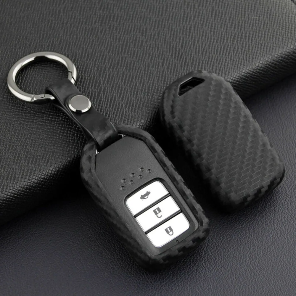 Автомобильный черный чехол для ключей, брелок для ключей, чехол для Honda Civic