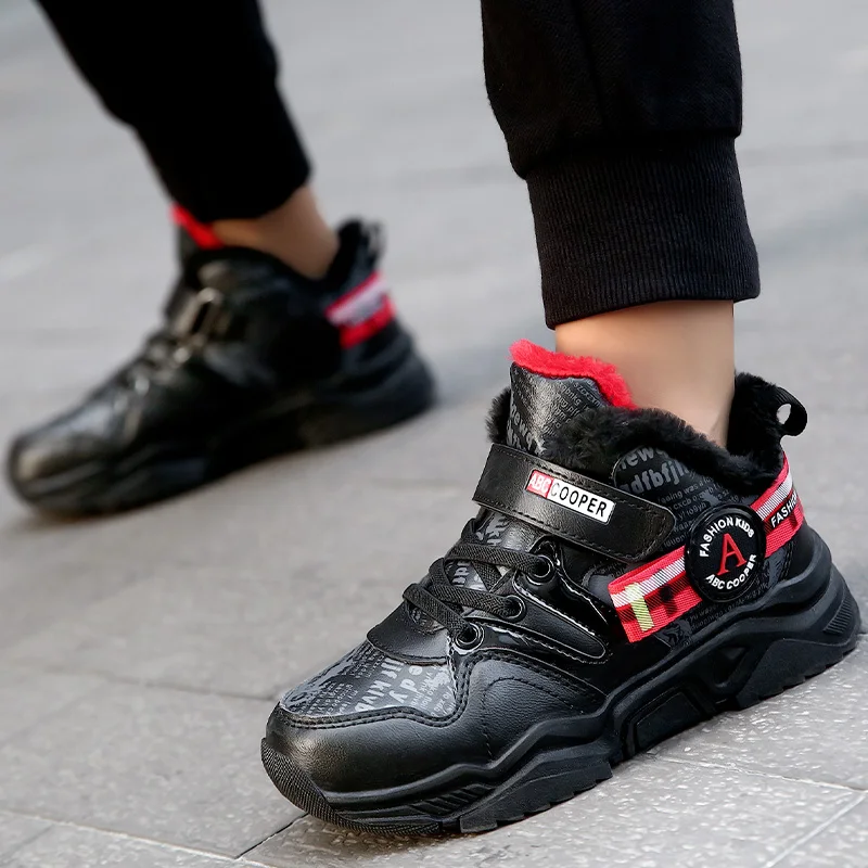 Kid Sneakers Boy Basketball Shoes Running Shoes Baby Children Shoes Sport Boot Fur Girl Shoes Outdoor Trainers Winter Kid Shoes