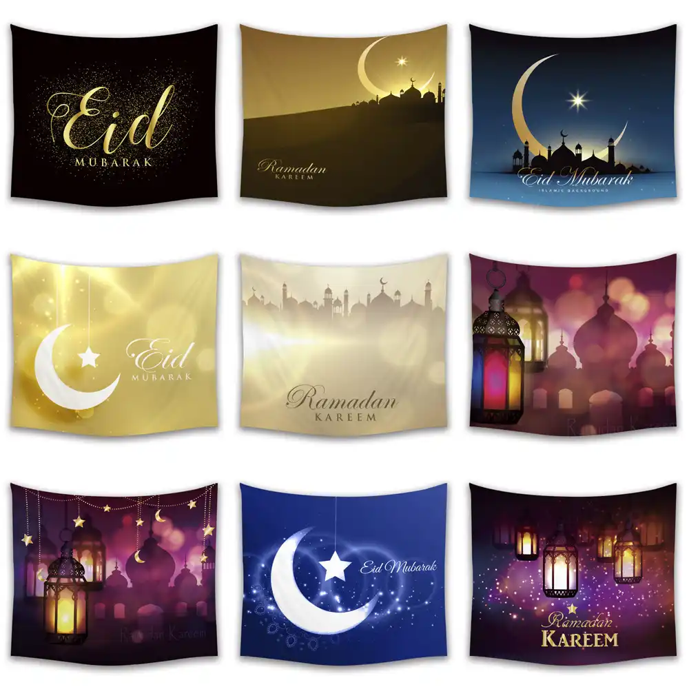 Ramadán Decoración De Pared Colgante De Tela De Tapiz Decoración fiesta musulmán islámico