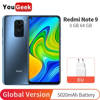 

Global Version Xiaomi Redmi Note 9 64GB 3GB Smartphone NFC 48MP Camera MTK Helio G85 Octa Core 5020mAh Battery 6.53" DotDisplay