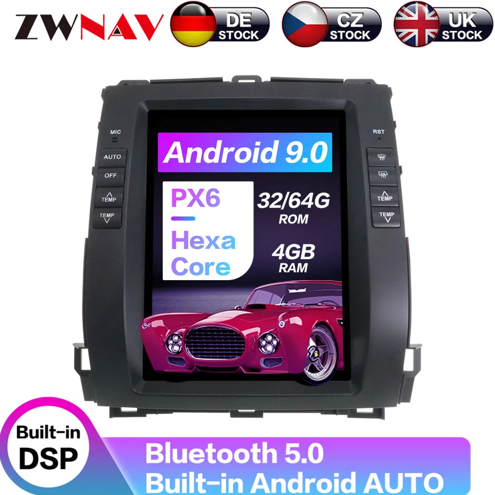 

Android 9 4+128 For Toyota Land Cruiser Prado/Lexus GX470 2002 - 2009 Carplay DSP Vertical Tesla Radio Car Multimedia Player GPS