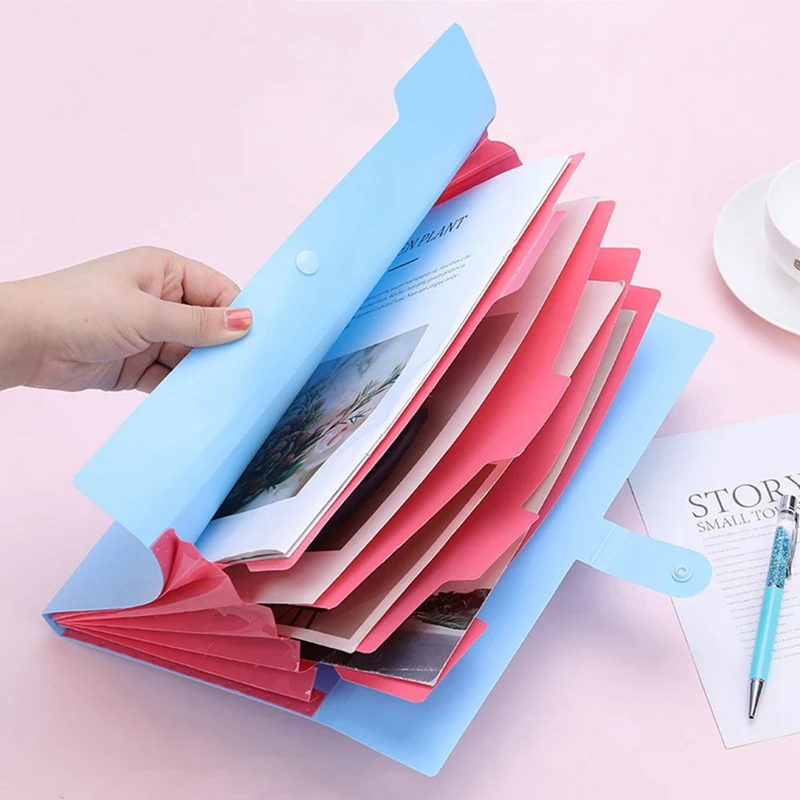 Simple A4 File Document Bag Pouch Holder Organizer Multi Layered School Office Supplies Expanding File Folder Document Storages