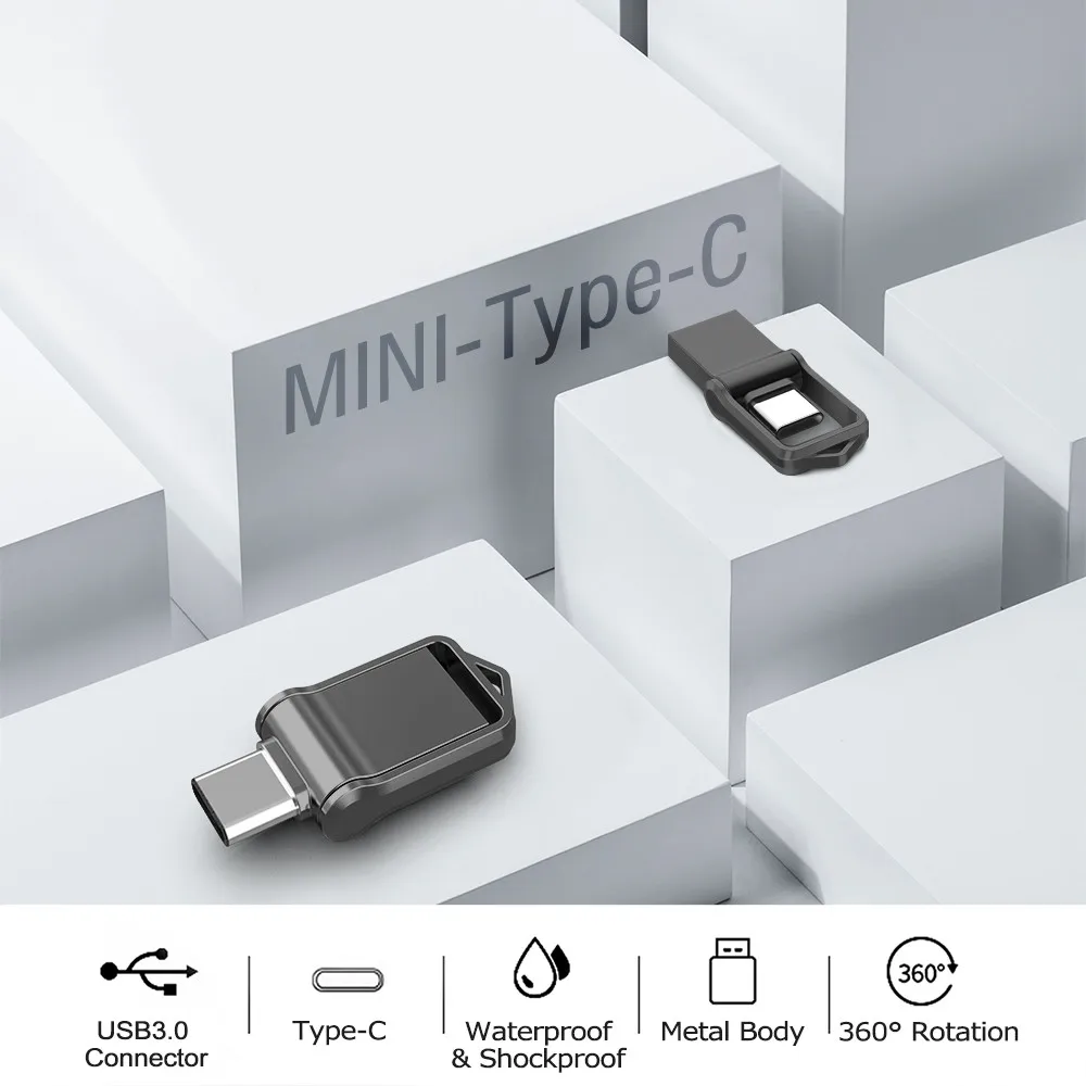 tipo c Ultra Dual Mini Usb 3.0 Flash Drive Memory Stick u Disk Thumb Drive Topesel32gb 64gb 128gb - Imagem 5