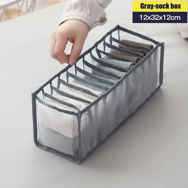 Underwear Storage Organizer for Clothes Separated Socks Shorts Bra Storage Boxs Dormitory Closet Organizer Drawer Washable SN0008