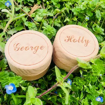

2pcs Personalized Rustic Wedding Wooden Ring Box Jewelry Trinket Storage Container Holder Custom Name Rings Bearer Box