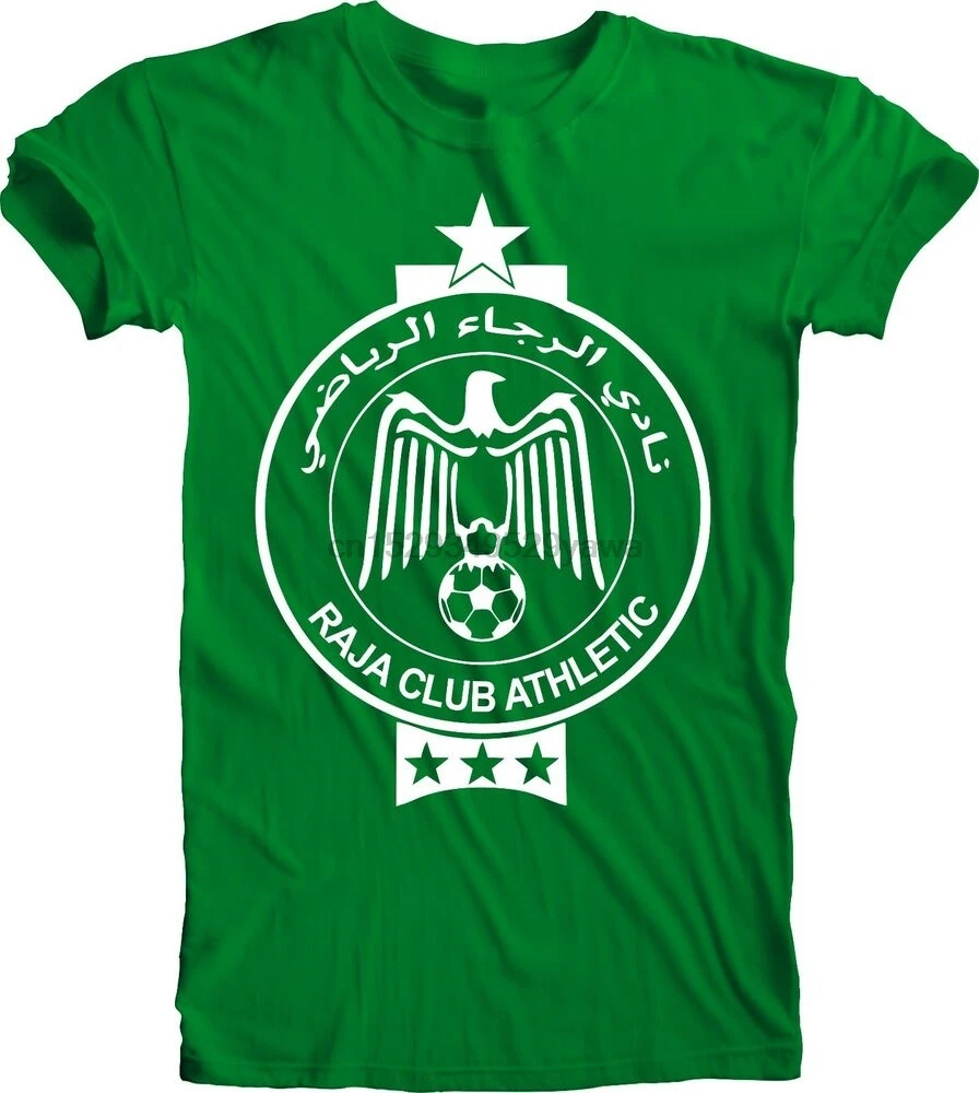Raja Club Athletic Casablanca Morocco Tee T Shirt Handmade Unisex Team Sports | Мужская одежда