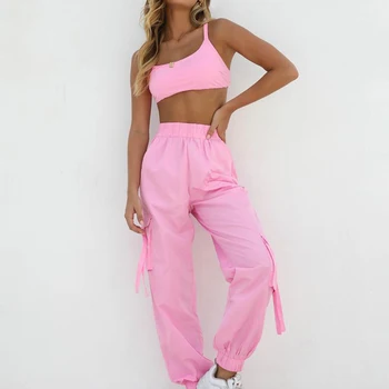 

Women Fitness Sleeveless Crop Tops + Pants Leggings Tracksuit Set Workout Sports Gym Running Two-piece Suit