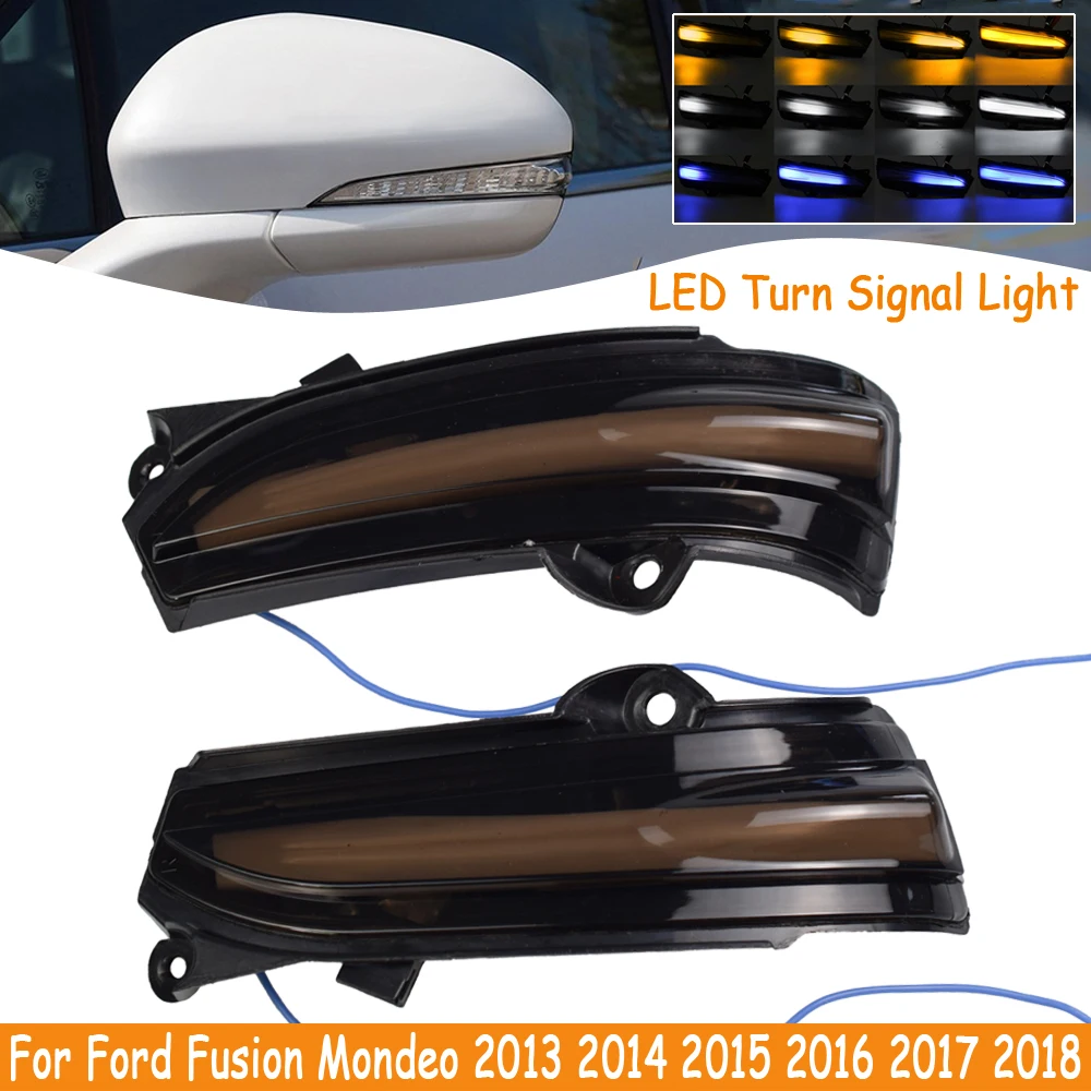 

For Ford Fusion Mondeo 2013 2014 2015 2016 2017 2018 LED Side Wing Dynamic Turn Signal Light Rearview Mirror Indicator