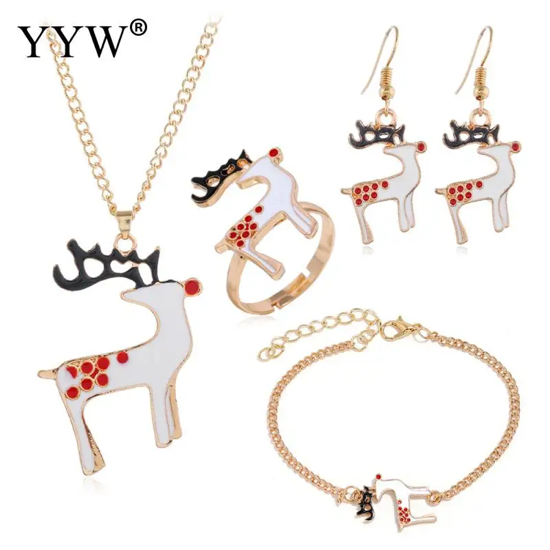 4 шт. кольцо браслет серьги и ожерелье | Украшения аксессуары