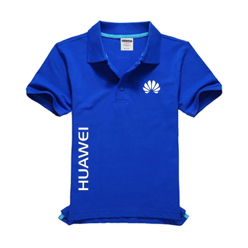 Новая мужская рубашка поло с логотипом HUAWEI, Высококачественная Мужская хлопковая рубашка с коротким рукавом, брендовые майки