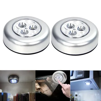 

2Pcs LED Battery Touch lamp Lights Wireless luminaire powered Touch Control led lamp saving light Closets Cabinets night light