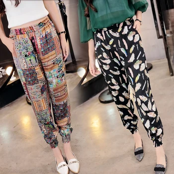

2020 new arrive women chiffon harem pant female loose casual comfy ethnic boho beach sunscreen pants plus size lady thin trouser