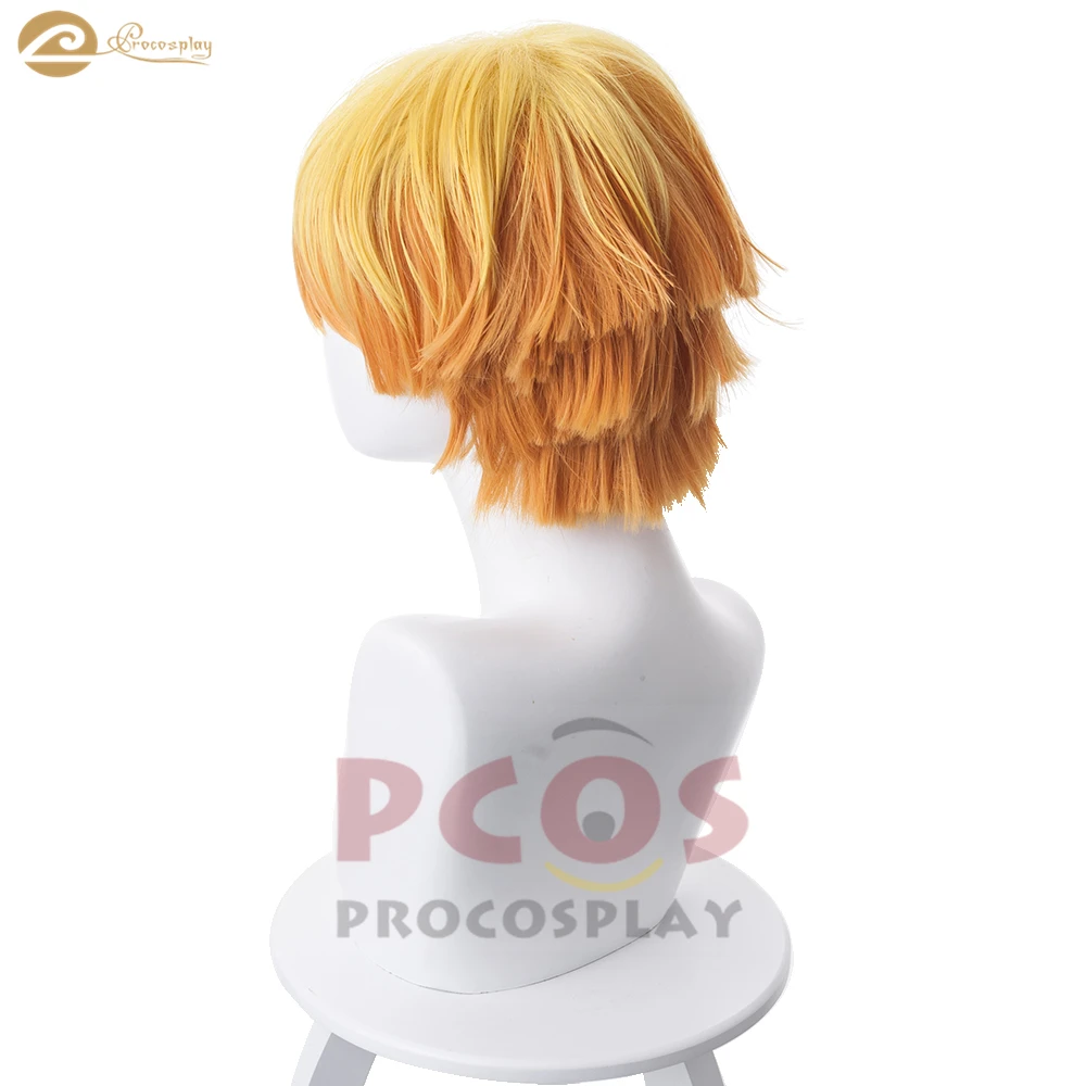 Procosplay Demon Slayer: Kimetsu no Yaiba Ghost killer swordman Agatsuma Zenitsu omega парик для студенческой вечеринки mp004933