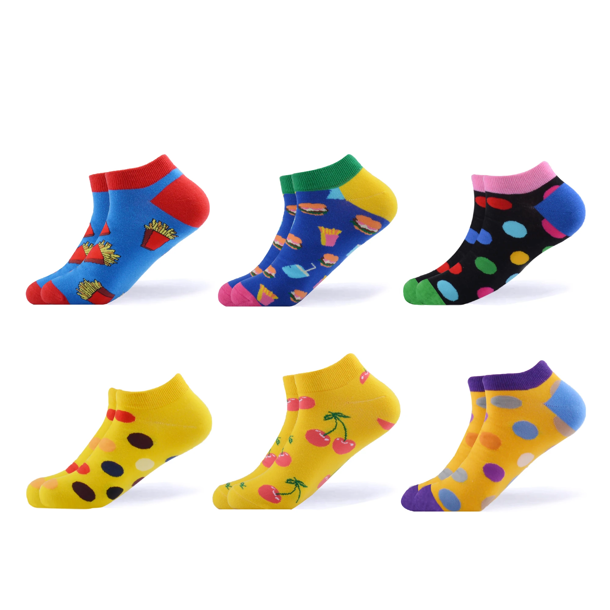 SANZETTI 5 пара/лот, женские цветные новые носки из чесаного хлопка с рисунком в трубке, носки, персональные женские носки, calzini harajuku - Цвет: B05711