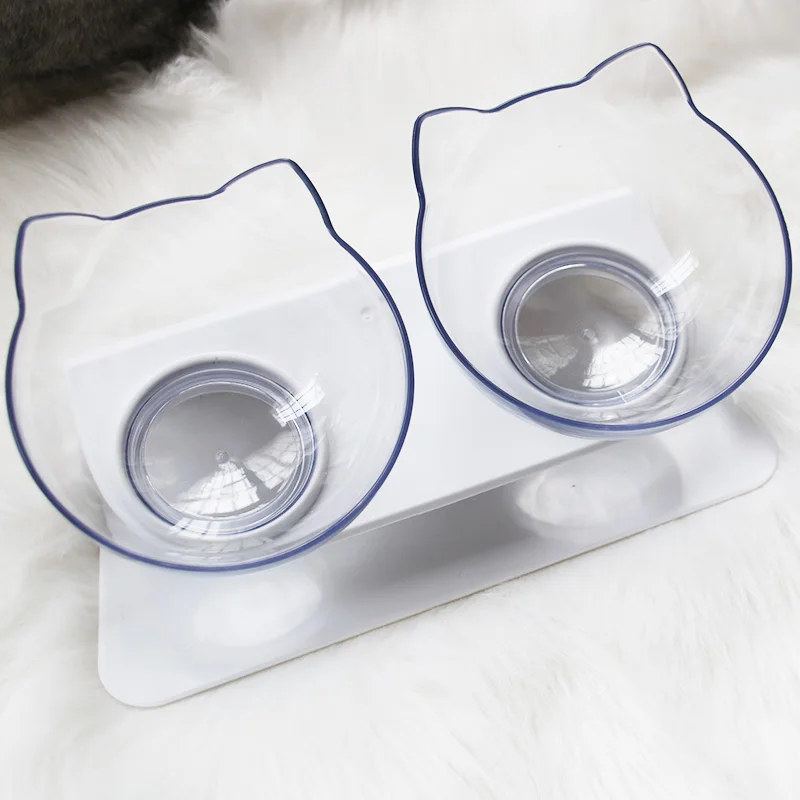 Недавно Cat двойной Еда чаши с подставкой для кормления животных чаши Эко-дружественных собака Еда водопитатель
