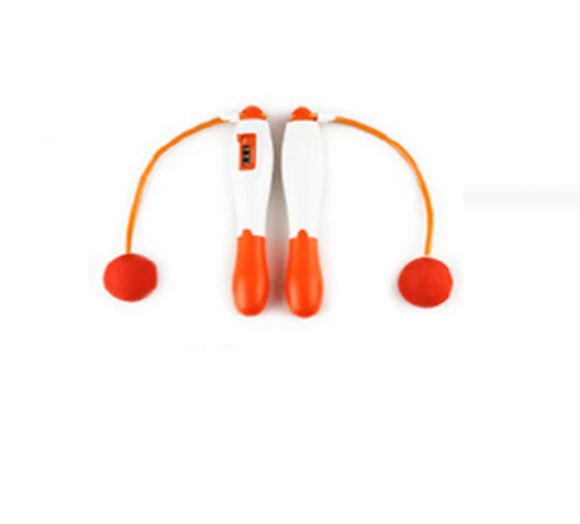 Orange Mechanical Counting Jump Ropes Wireless with ball Bodybuilding Fitness Digital Calories Counter Skipping Rope Without battery - Color: Orange