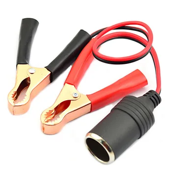 

Battery Terminal Clip-on Vehicle Car Cigarette Lighter Socket Female Adapter 12V 10A Alligator Clips Extension Cord