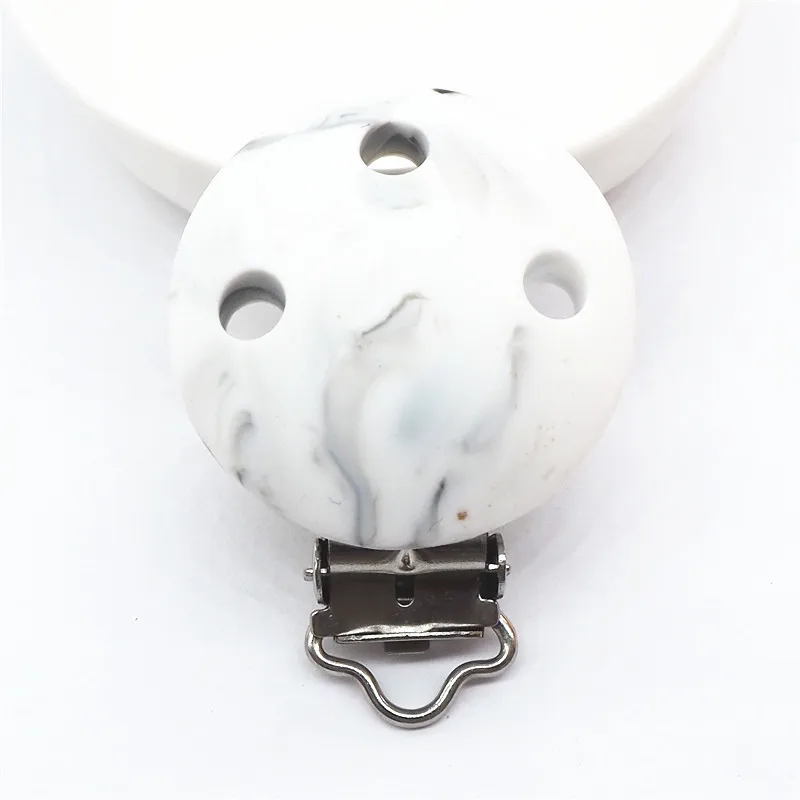 Marble Chenkai, 100 шт, силиконовые круглые скрепки, сделай сам, Детская соска, пустышка для кормления, ювелирное изделие, игрушка, аксессуар, держатель, зажимы для зубов - Цвет: Marble