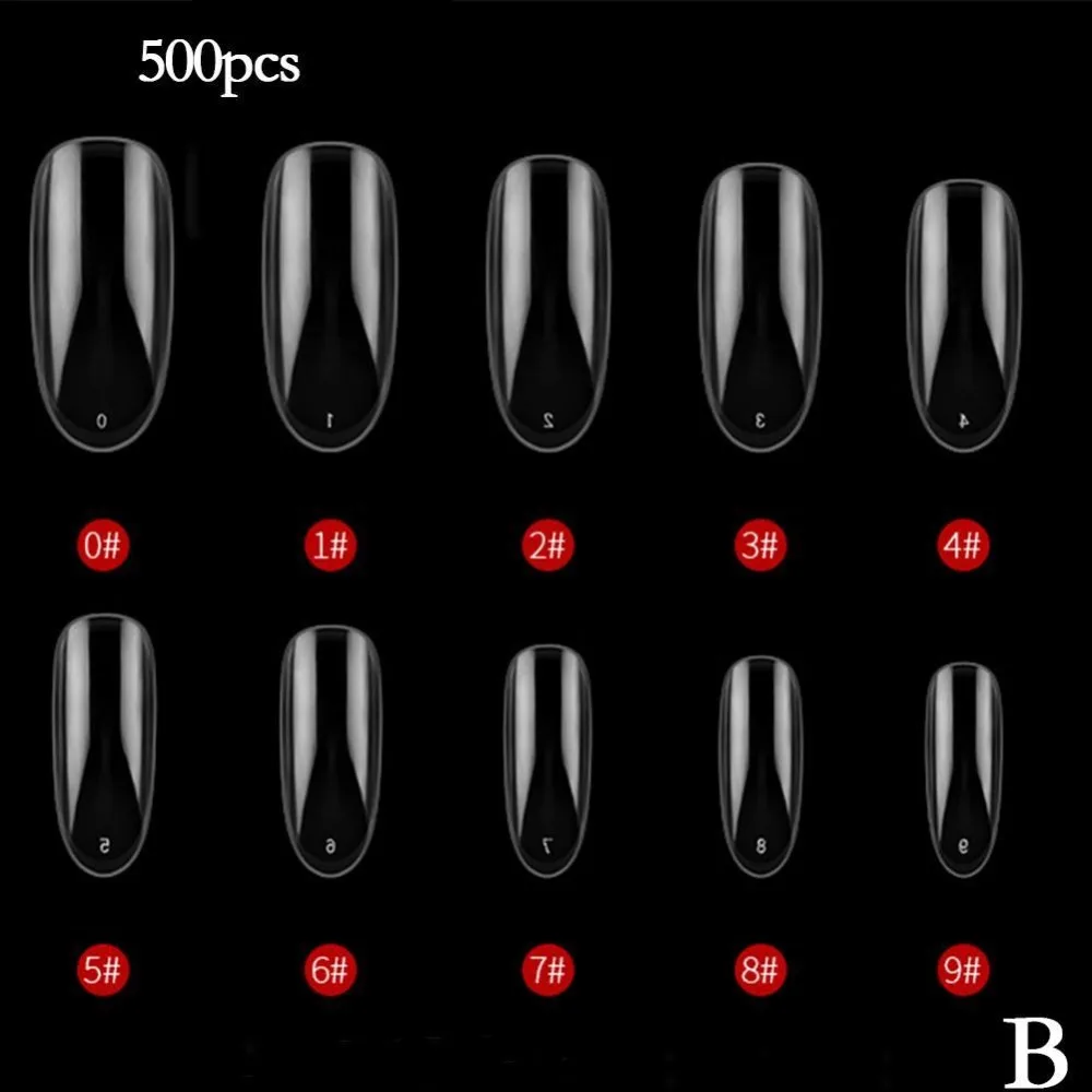 500 шт прозрачные накладные ногти Типсы ногти балерины гроб Типсы накладные ногти съемные накладные ногти
