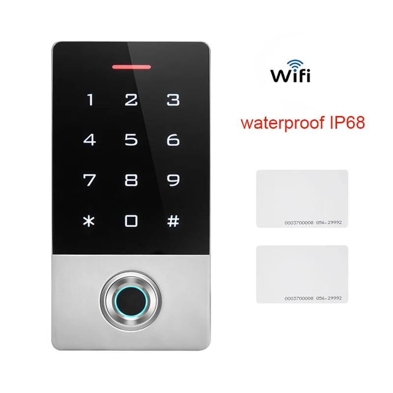 Wifi БЕСКЛЮЧЕВОЙ дверной замок водонепроницаемый контроль доступа отпечатков пальцев дешевая автономная клавиатура палец+ RFID карта входная дверь TF1 - Цвет: TF1 waterproof
