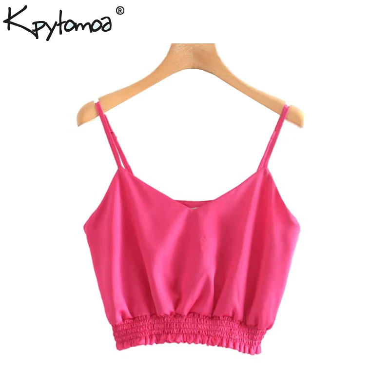 Винтажный сексуальный однотонный короткий стиль Camis Женская мода открытая спина боковая молния Регулируемая рубашка с ремнями Blusas Mujer шикарные топы