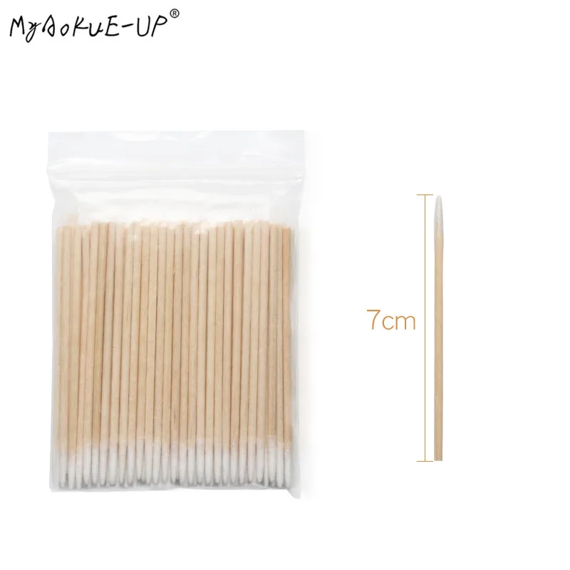 300 pcs Disposable Ultra-small Cotton Swab Brush Lint Free Micro Brushes Wood Cotton Eyelash Extension Glue Removing Tools for makeup brush set makeup brush