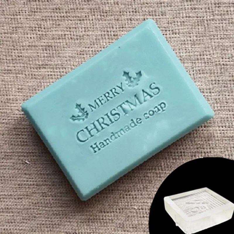 Transparent Handmade Soap Stamp, Merry Christmas Series, Acrylic Soap Making, Chapter Tools, Custom Stamps, Gifts, 40 mm