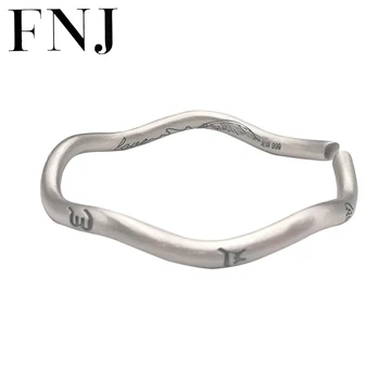 

Real 925 Silver 53mm Bangle Simple Mantra 100% S925 Sterling Silver Adjustable Size Bangles for Women Jewelry