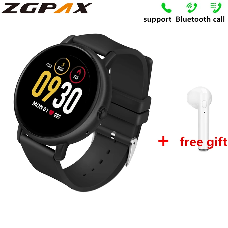 

ZGPAX S666 Touch Screen 2.5D Smart Watch Men Heart Rate Monitor IP67 Waterproof Support Bluetooth Call For Android IOS Phone