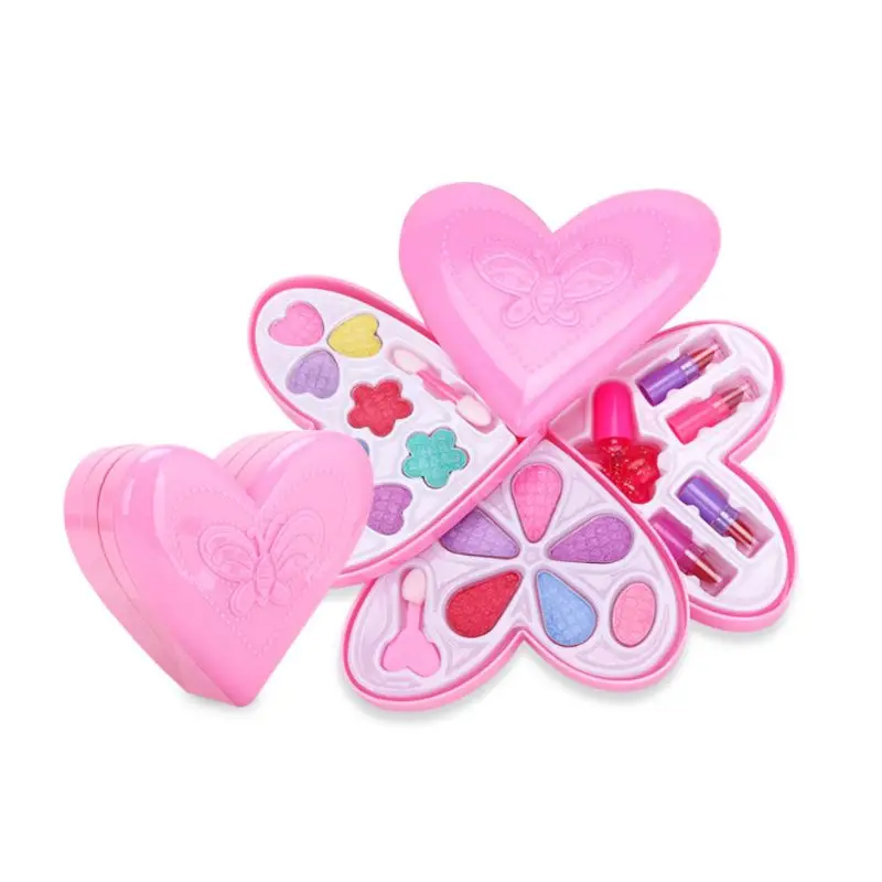 

Creative Heart Children Kids Colorful Eye Shadow Brush Cosmetics Girl DIY Washable Makeup Pretend Play Toys Birthday Gift