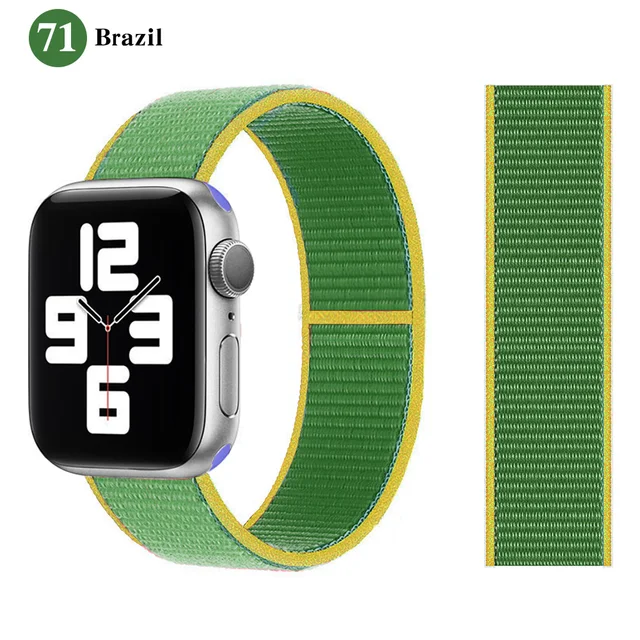 Nylon Strap for Apple watch series 7 band 41mm 44mm 40mm 42mm 38mm smartwatch wristband belt sport loop bracelets iWatch 3456 se Brazil