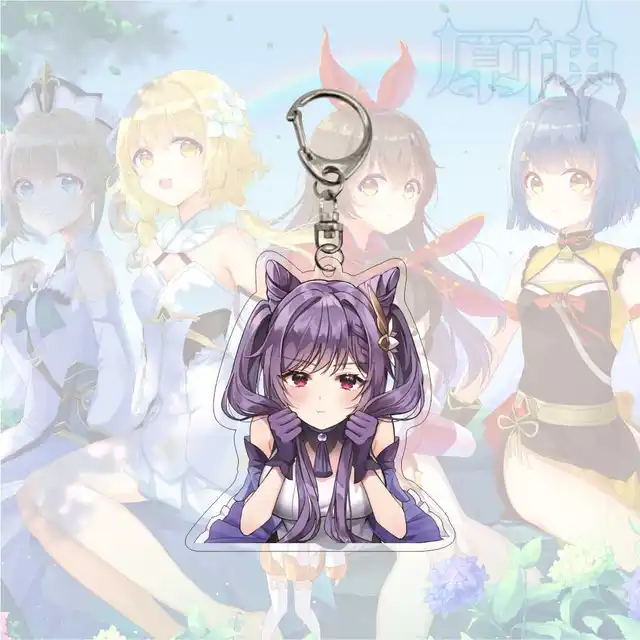 애니메이션 만화 Genshin 충격 키 체인 아크릴 양면 투명 키 체인 링 Keyring 액세서리 쥬얼리 팬 선물 용품