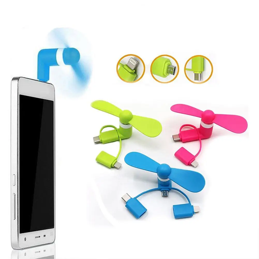 

Portable 3 in 1 USB Mute Home Travel Office Mini Cooling Fan Mobile Phone Cooler
