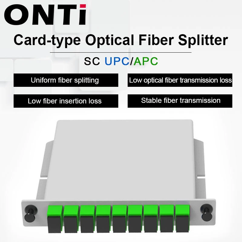 fiber optic equipments ONTi 10Pcs/Pack SC APC PLC 1X8 Splitter Fiber Optical Box FTTH PLC Splitter Box with 1X8 Planar Waveguide Type Optical Splitter fast connector fiber
