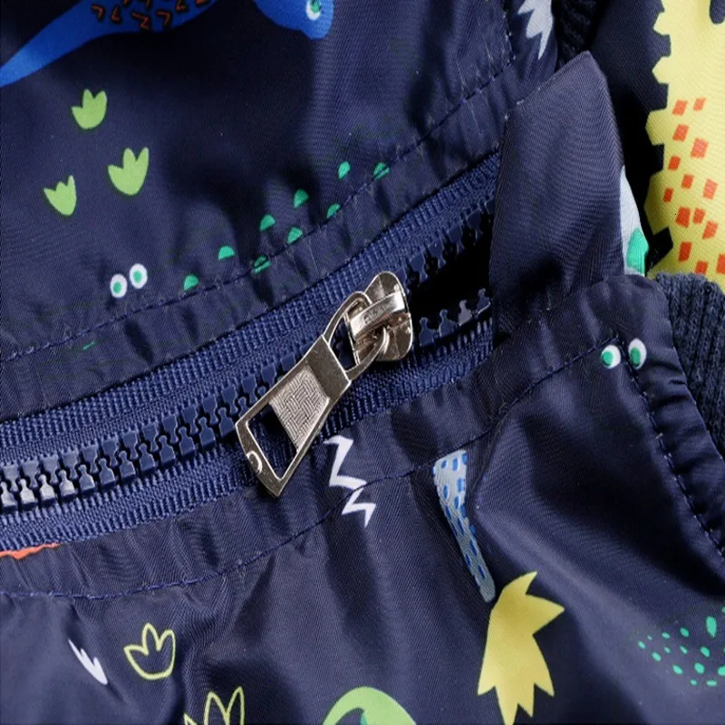 CROAL CHERIE 80-130cm O-Neck Kids Boys Jacket Navy Green 2018 Spring Dinosaur Printing Children Clothes Girls Coat Outerwear (3)