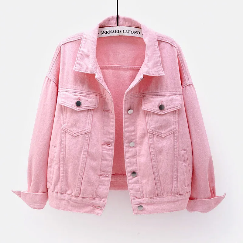 Rose Primavera Fiori rosa Upcycling Abbigliamento Abbigliamento donna Giacconi e cappotti Giacca in denim verniciato 