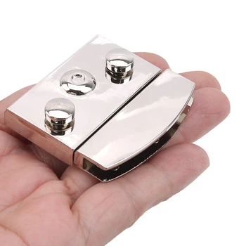 

Rectangular Metal Press Push Lock Bag Briefcase Spring Lock Snap Decorative Clasps Closure Leather Craft Diy Bag Accessory
