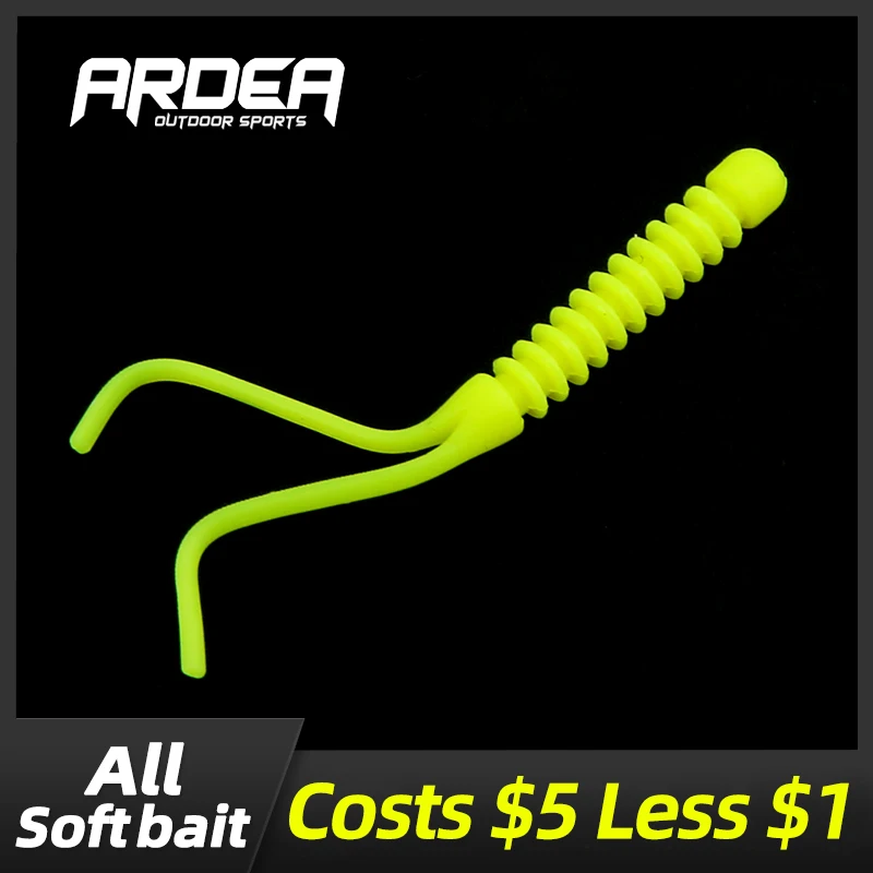 

ARDEA 10pcs Soft Fishing lure Worm Silicone Bait Wild Stick Lures Worm Lures Soft Tackle Carp bass Pesca Lures Trout Lure
