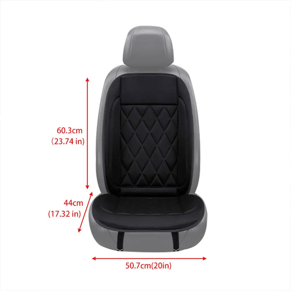 Koop 2 stuks 12V Auto Verwarmde Seat Cover voor Volledige Back en Seat Comfortabele Zwarte Zachte Verstelbare Temperatuur Verwarming Seat kussen