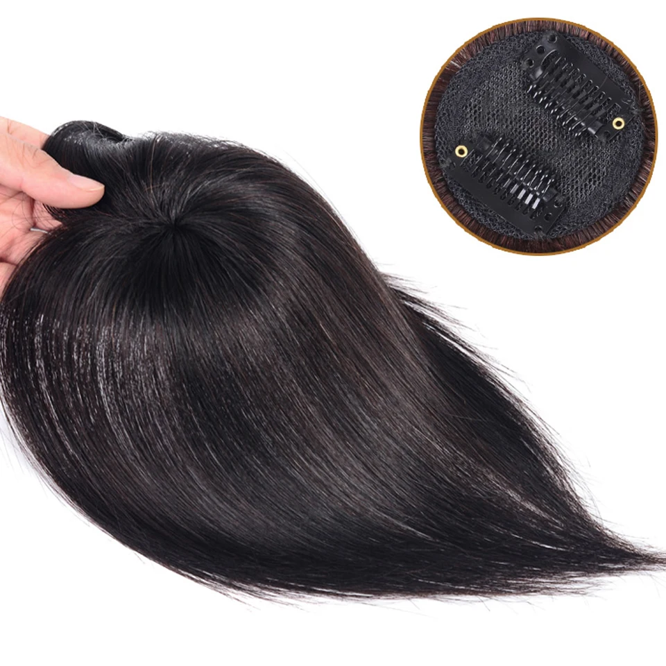 Salonchat женский парик с челкой, Реми волосы, прямые волосы, ручная работа, шиньон, натуральные волосы на заколках для наращивания