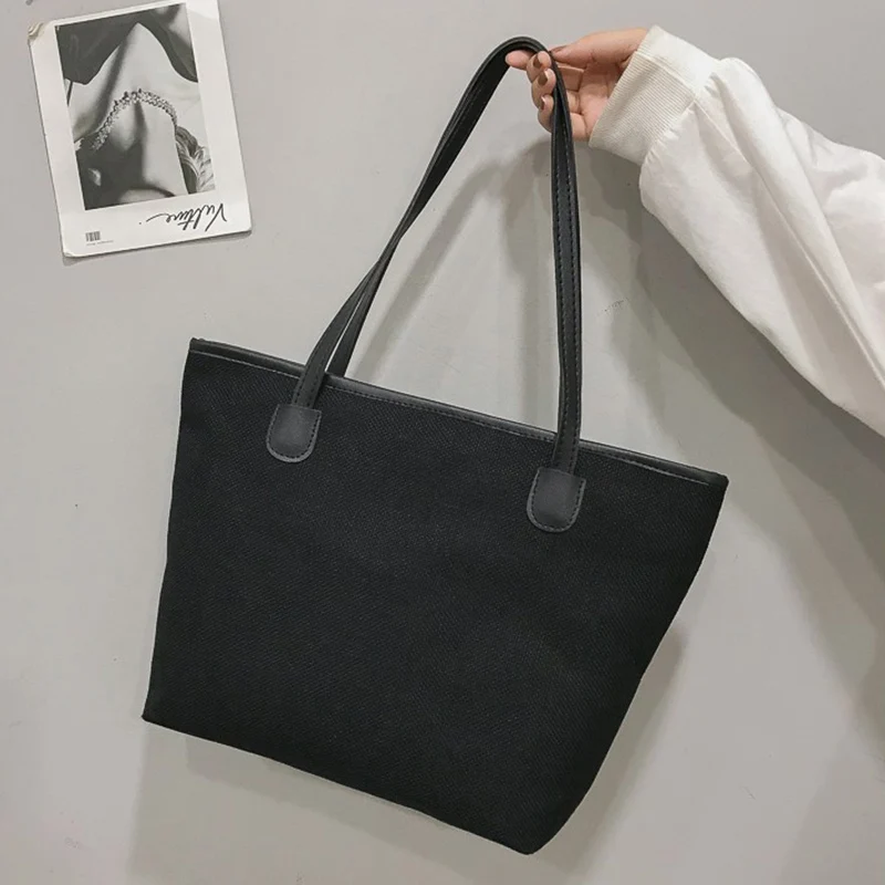 

Women's Canvas Handbag Large-capacity Shopping Bag Retro Ladies Shoulder Bag