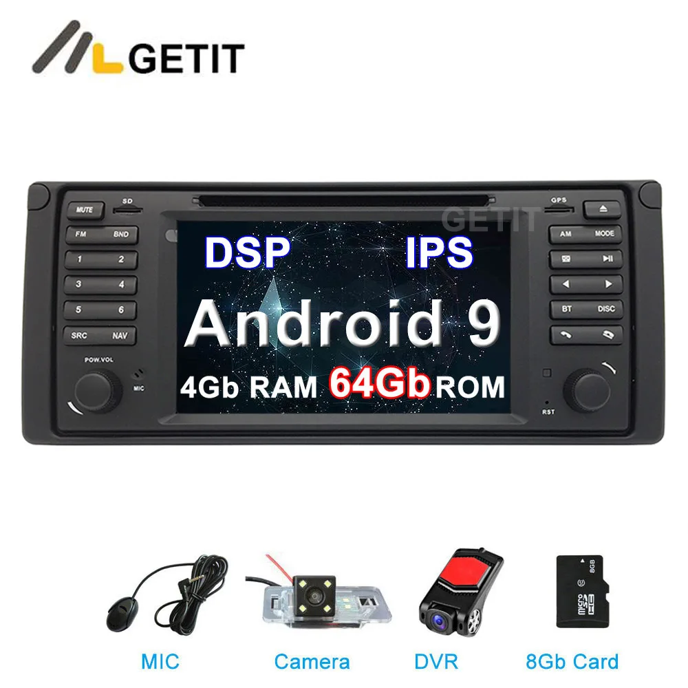 Top 64G-ROM DSP IPS Android 9 Car DVD Multimedia Player for BMW E39 M5 Car Radio Stereo GPS Navigation 0