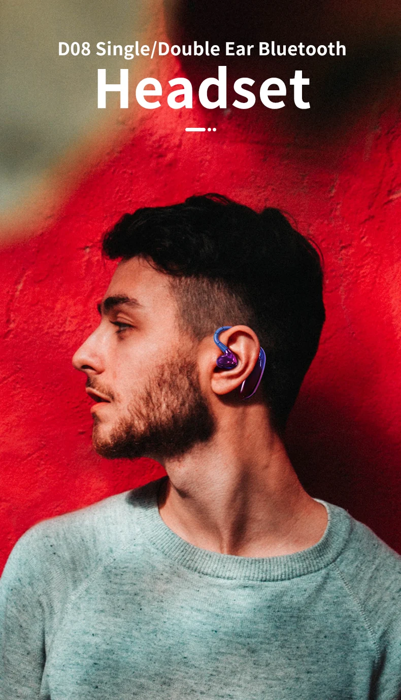 Bluetooth наушники с шумоподавлением, Бизнес Беспроводная bluetooth-гарнитура с микрофоном для водителей, спорт, громкая связь, Беспроводная для iPhone